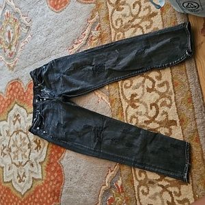 Black distressed jeans